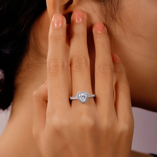 Triumph in Light – 1CT Trillion Moissanite Halo Ring