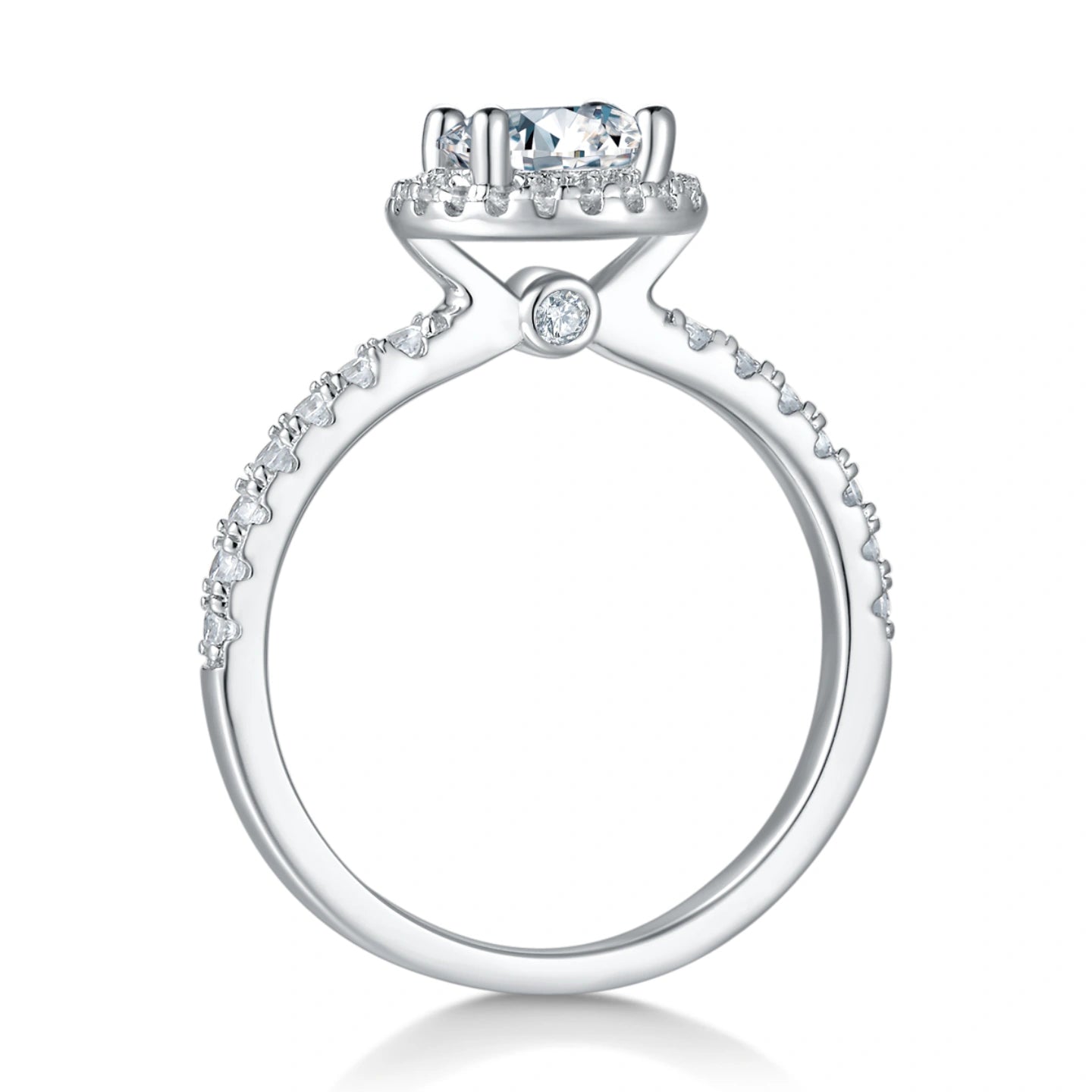 Infinite Glow – 1CT Round Moissanite Halo Ring
