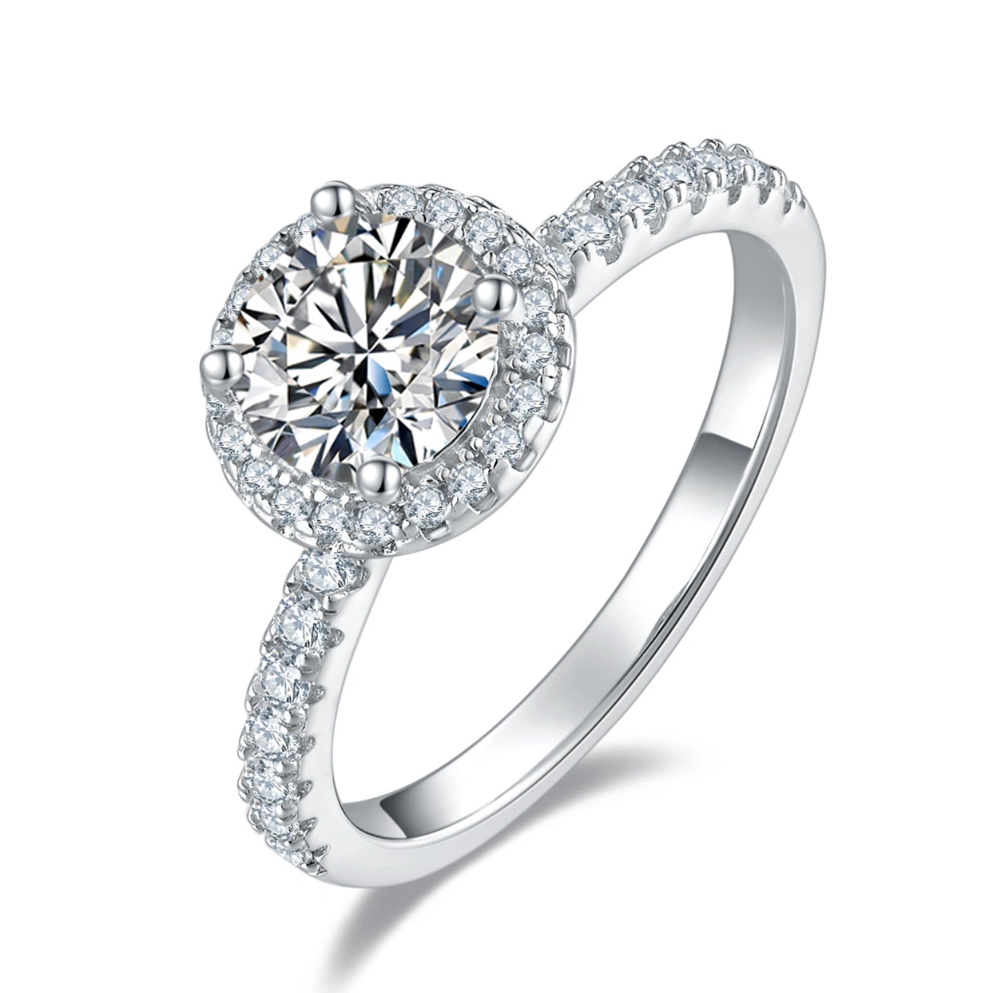 Infinite Glow – 1CT Round Moissanite Halo Ring