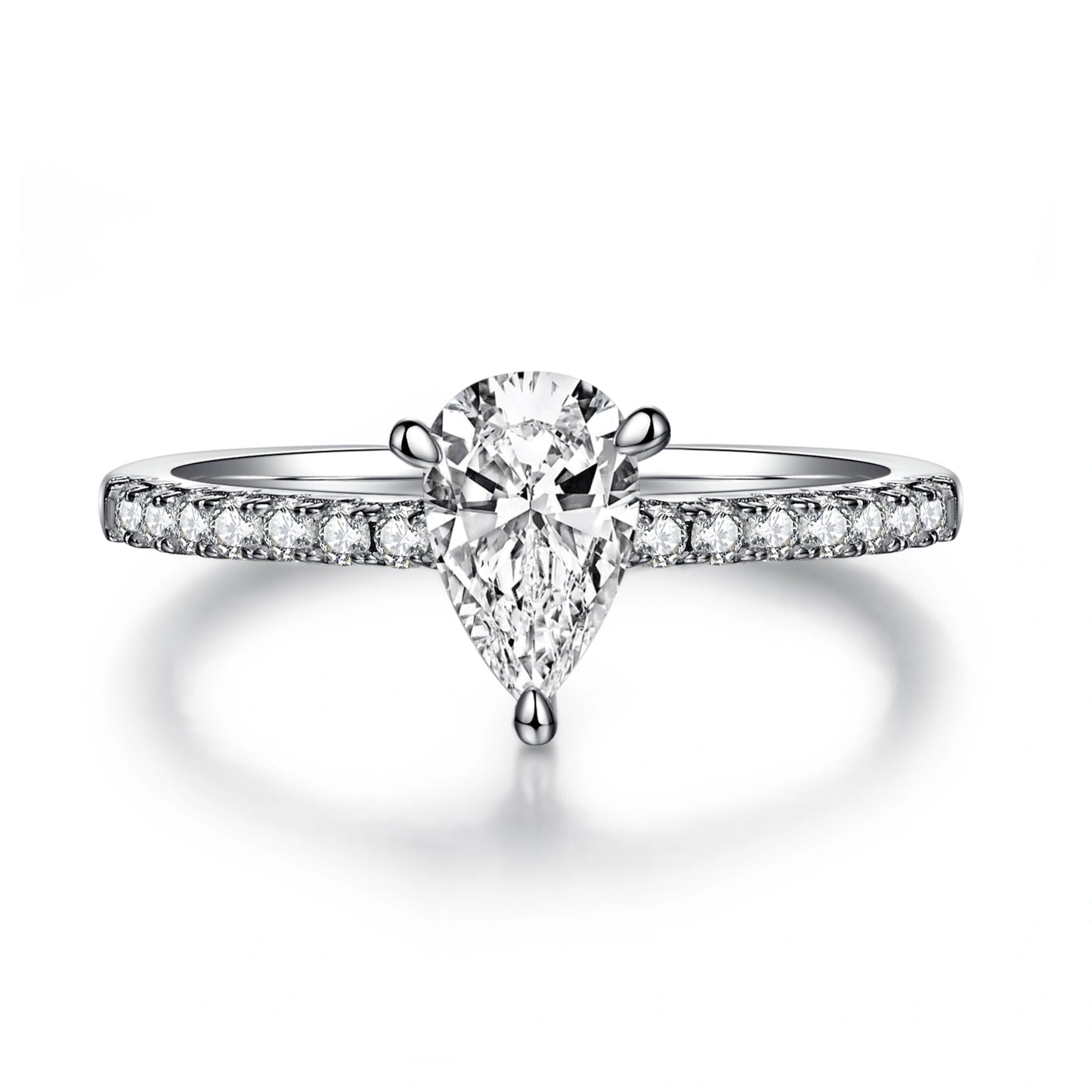 New Beginnings – 1CT Pear Moissanite Solitaire Ring