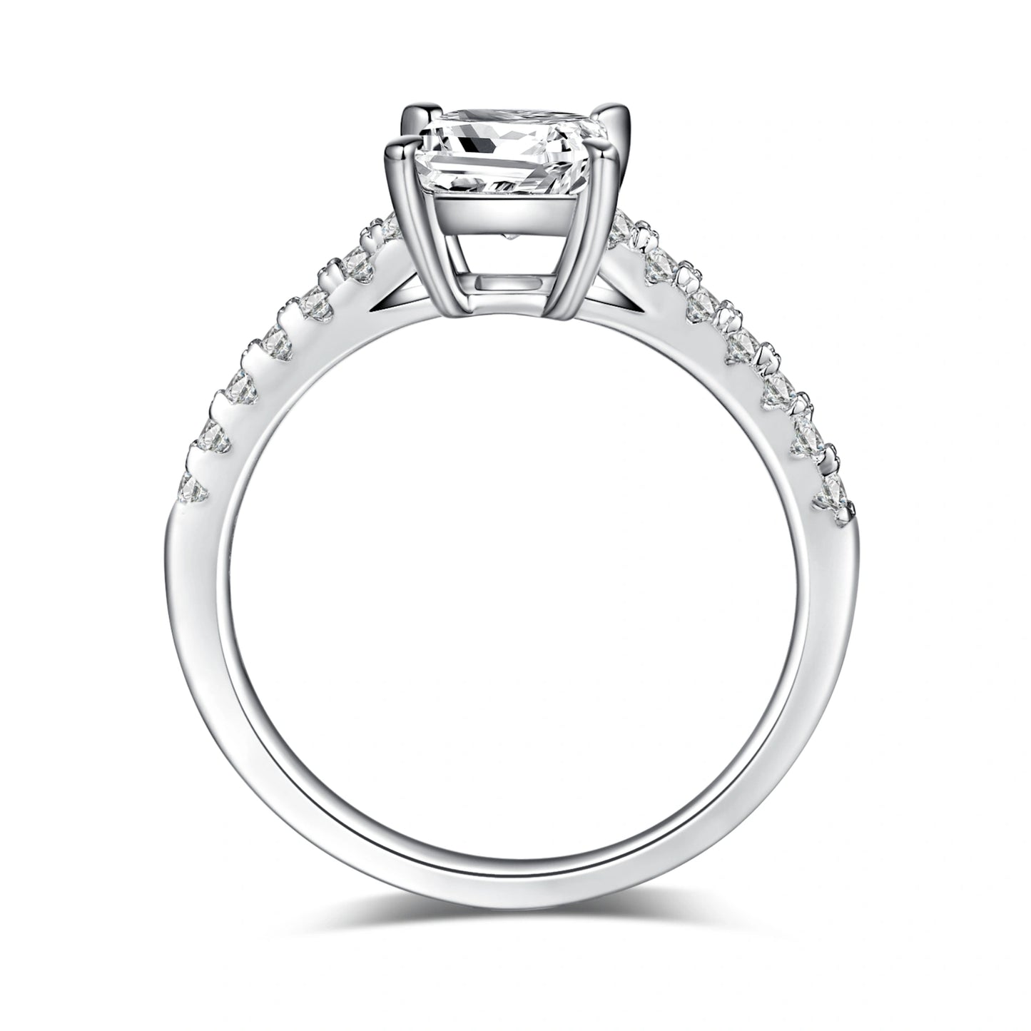 Aligned Hearts – 1CT Square Moissanite Solitaire Ring