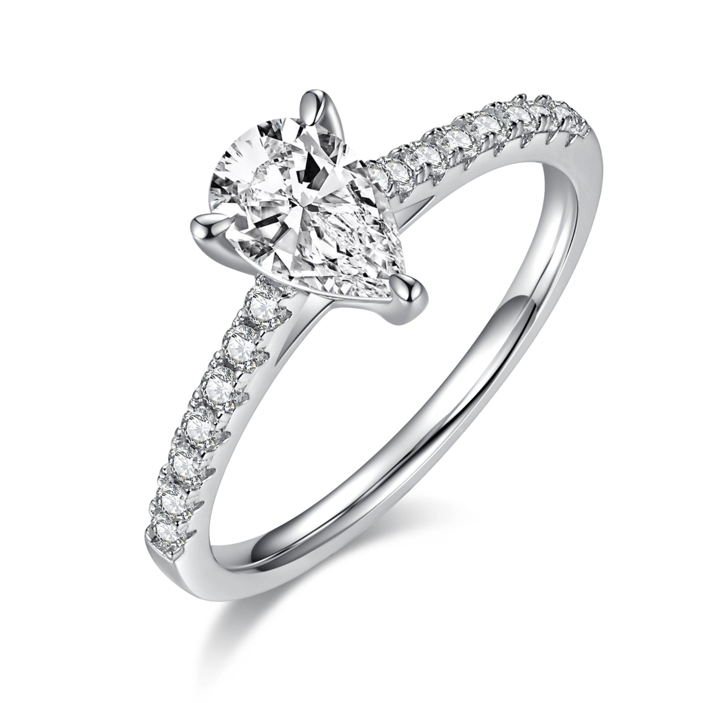New Beginnings – 1CT Pear Moissanite Solitaire Ring