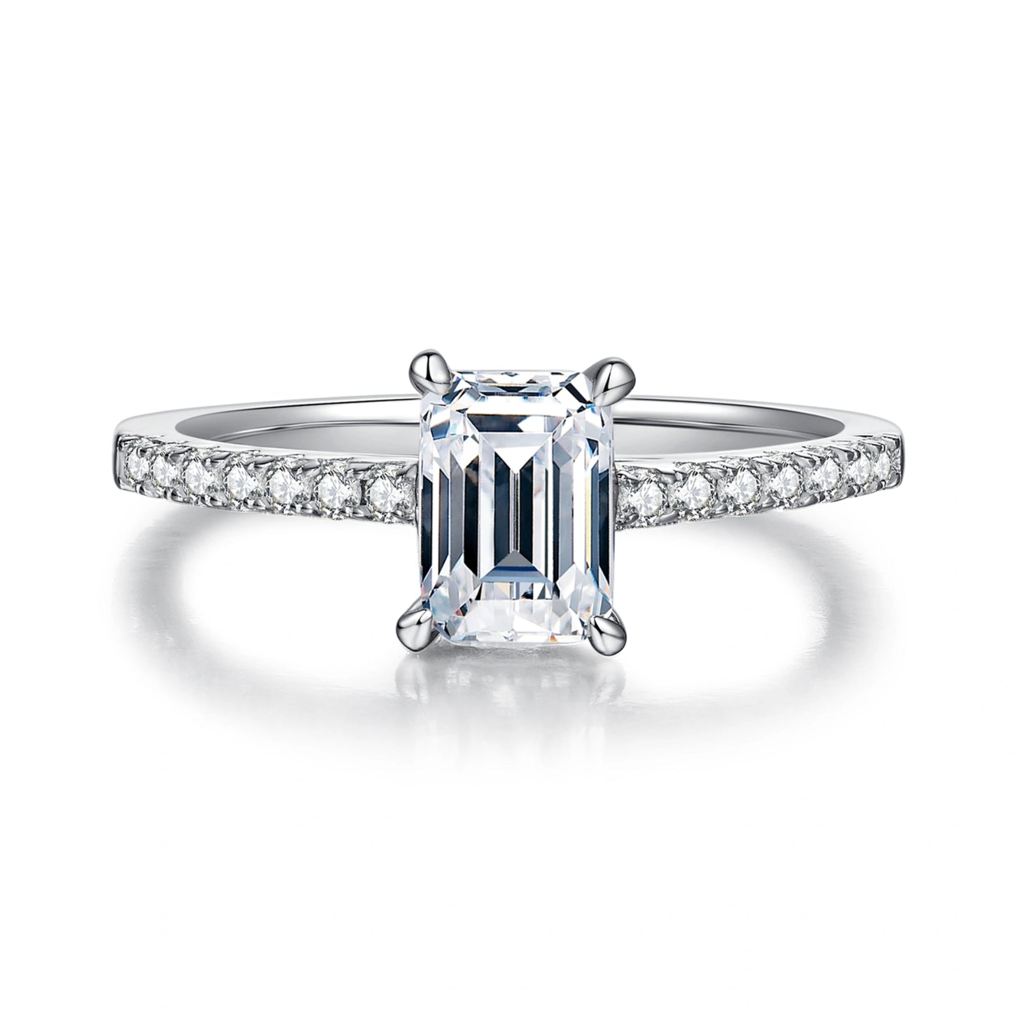 True Path – 1CT Emerald Moissanite Solitaire Ring