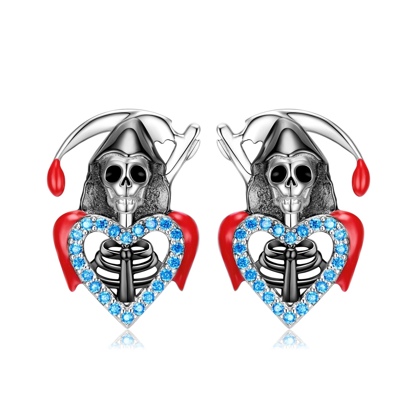 Eternal Love: Skull & Heart Earrings