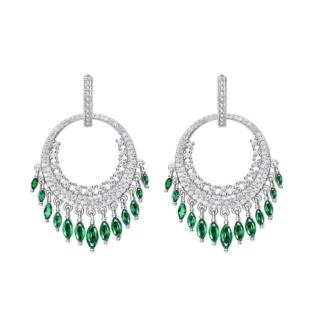 Jade Cascade Drop Hoops