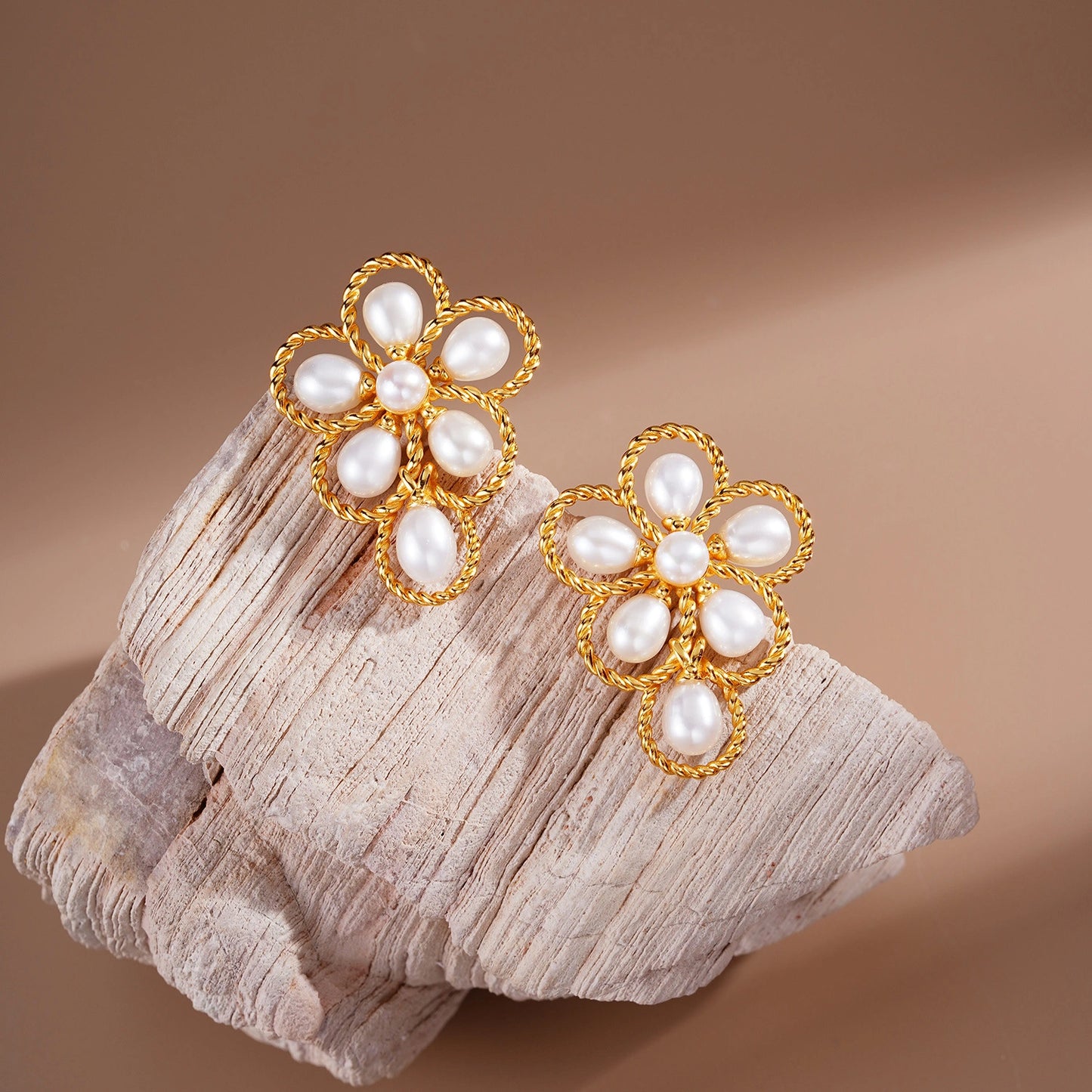 Freshwater Pearl Flower Earrings