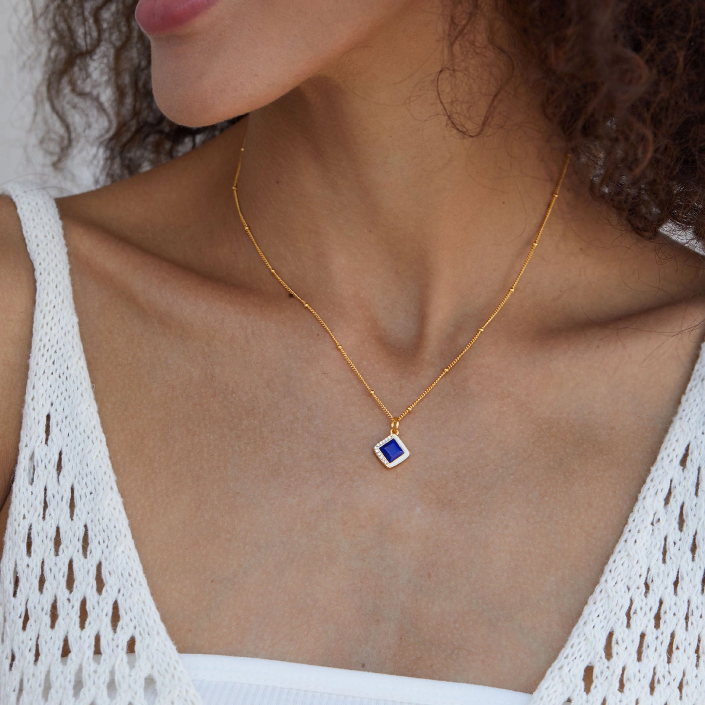 The Lapis Talisman Angular Pendant Necklace