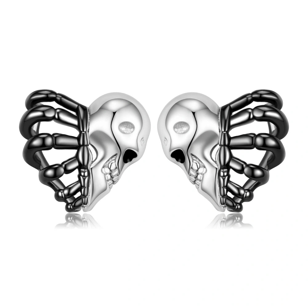 Unified Soul: Skull & Heart Stud Earrings