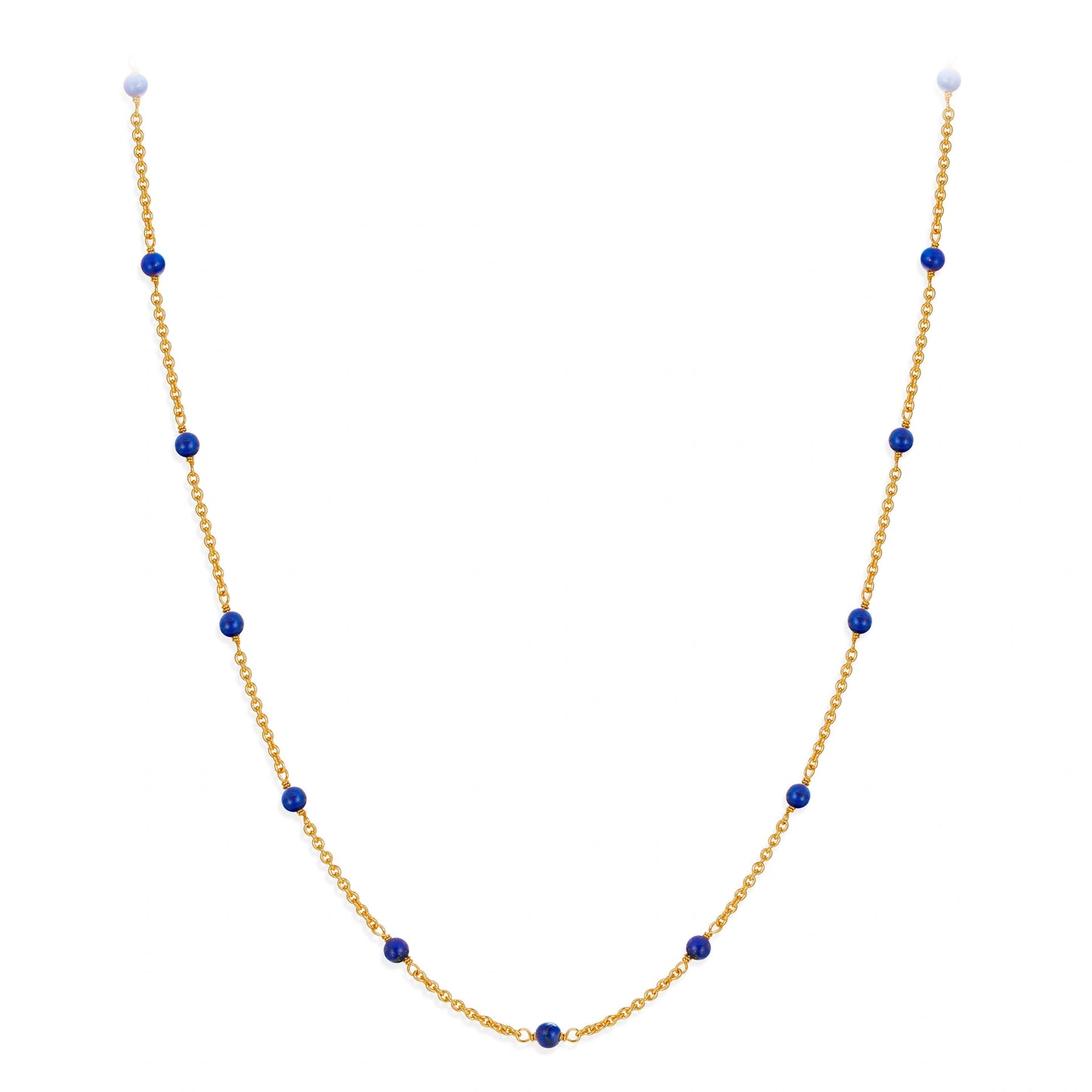 3mm Lapis Lazuli Station Necklace
