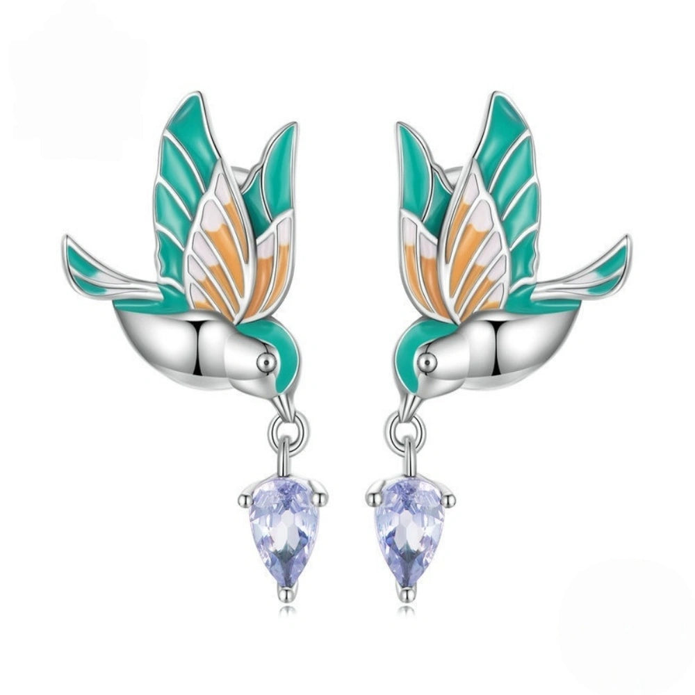 Hummingbird Messenger Stud Earrings