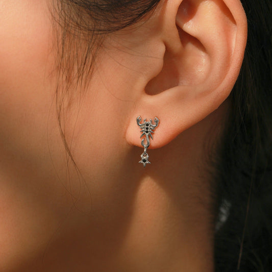 Scorpio Zodiac Sterling Silver Drop Earrings