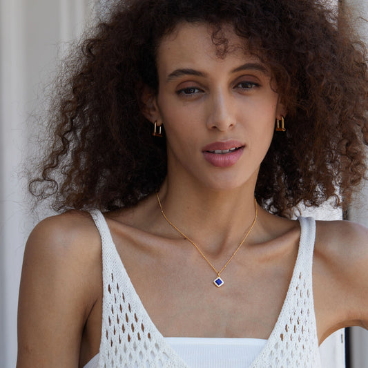 The Lapis Talisman Angular Pendant Necklace