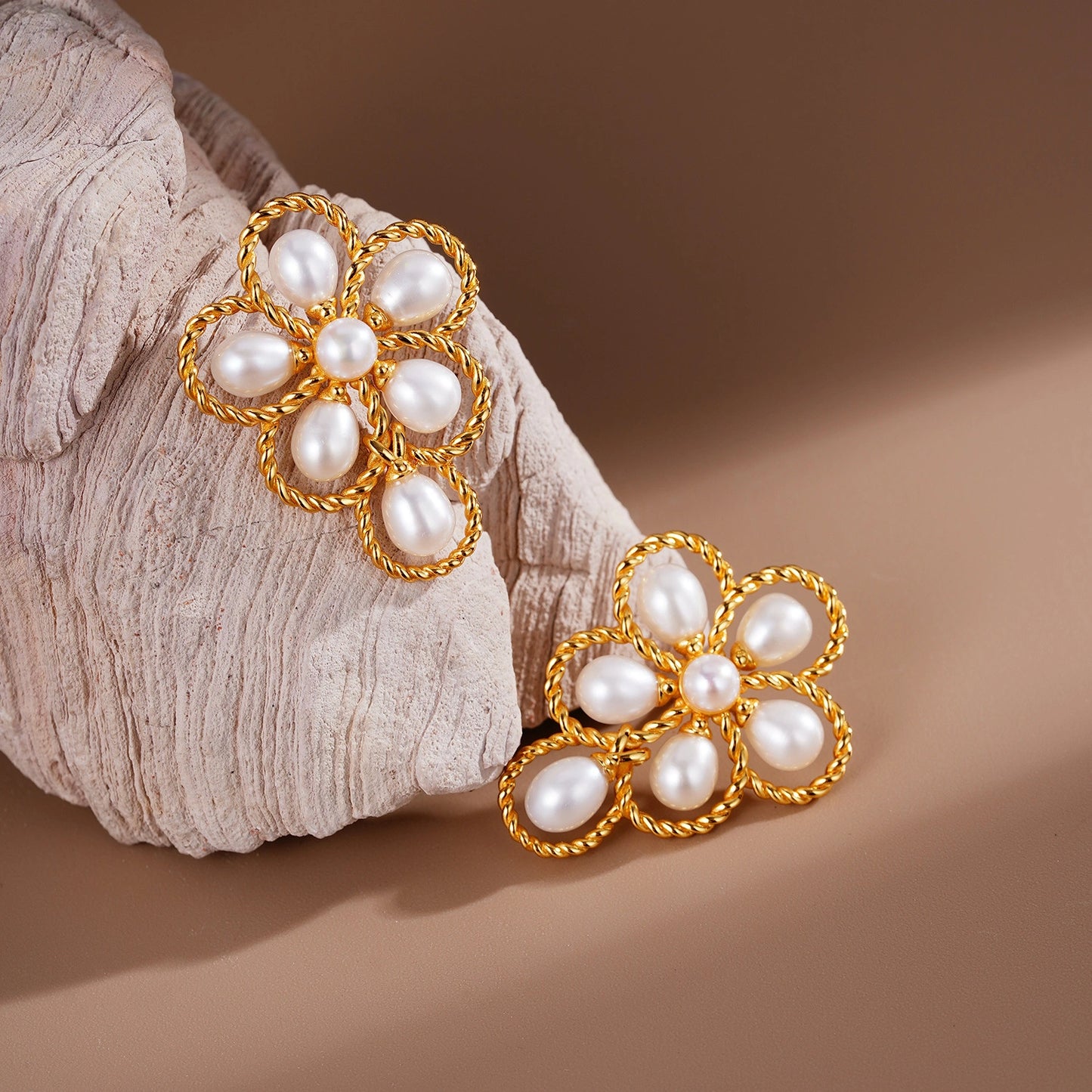 Freshwater Pearl Flower Earrings