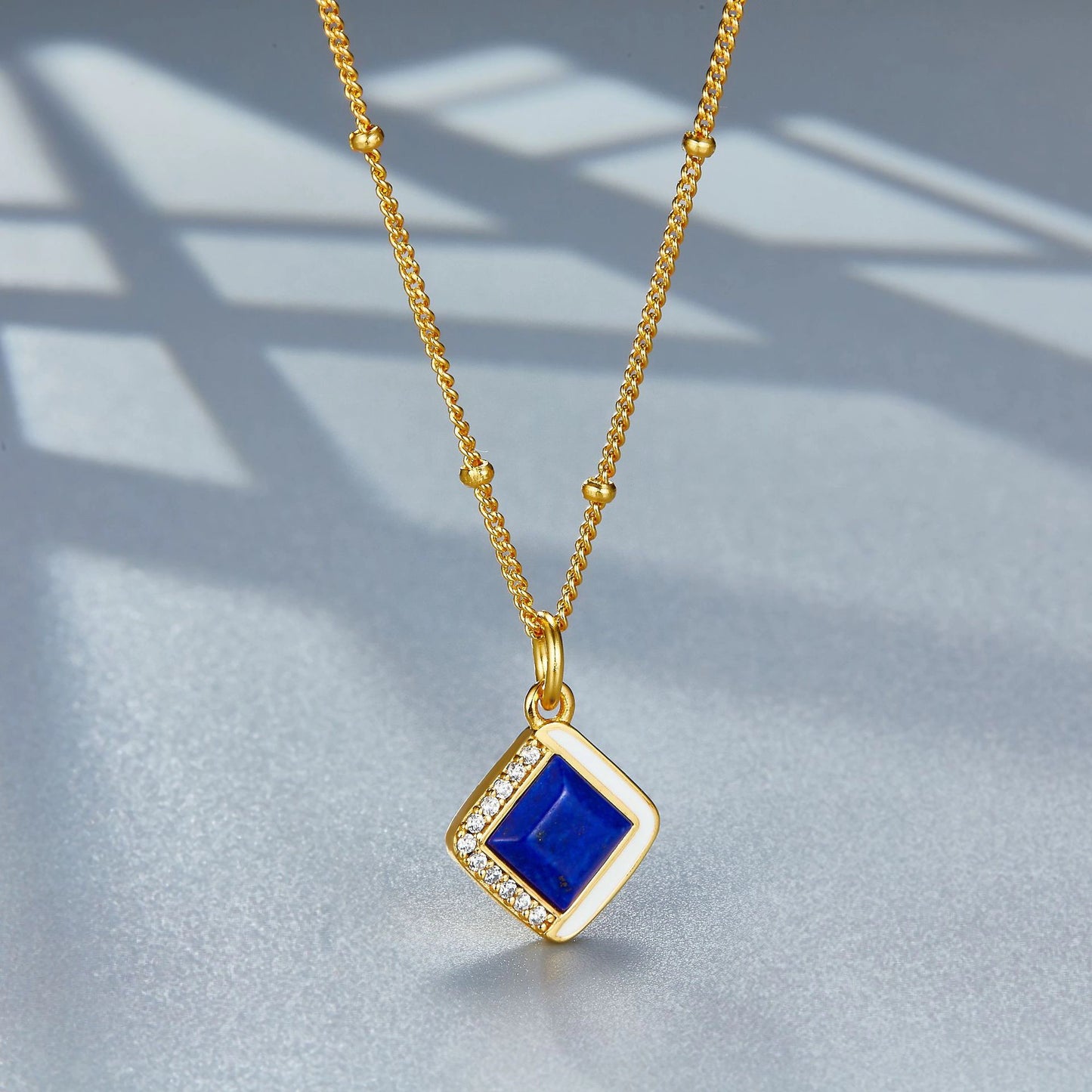 The Lapis Talisman Angular Pendant Necklace