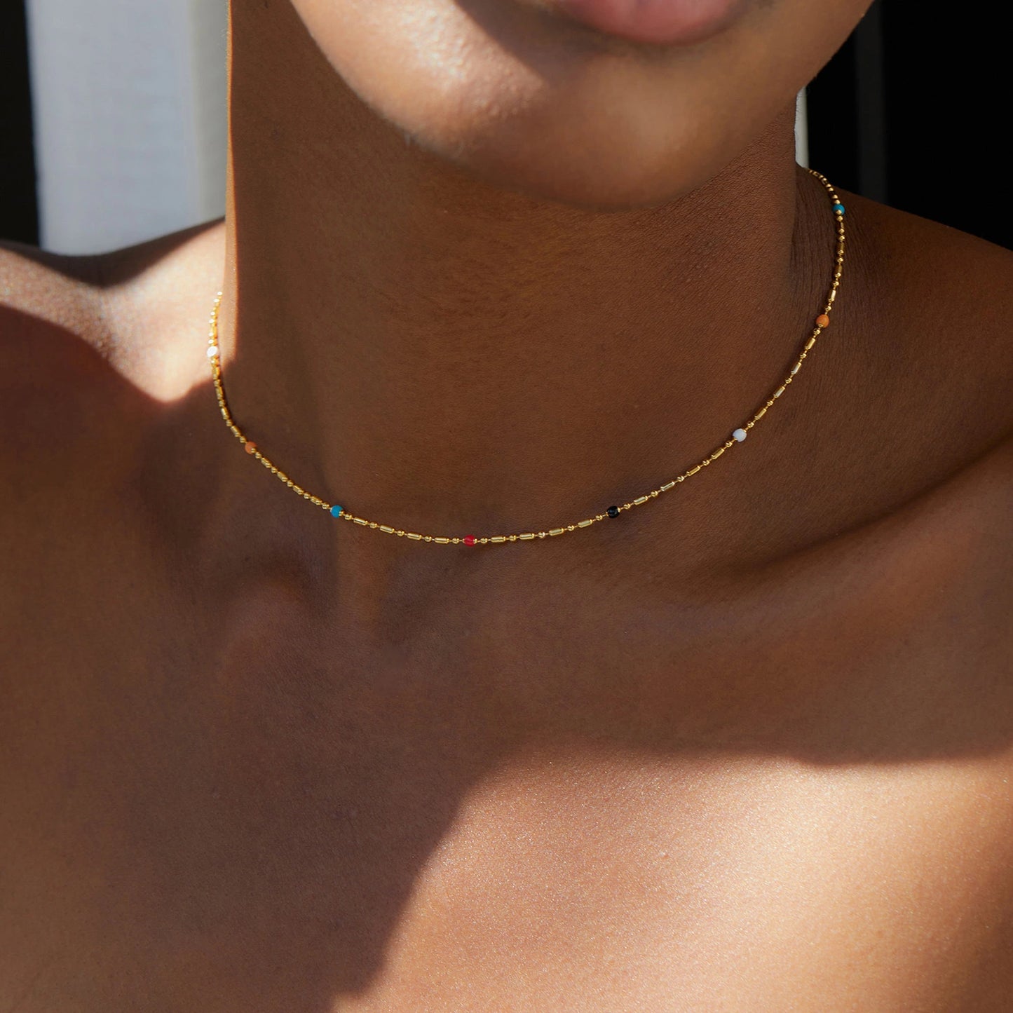 Rainbow Beads Delight Chain Necklace