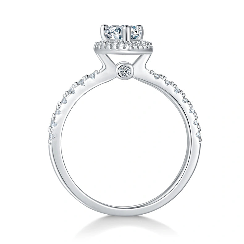 Radiant Hope –1CT Pear Moissanite Halo Ring