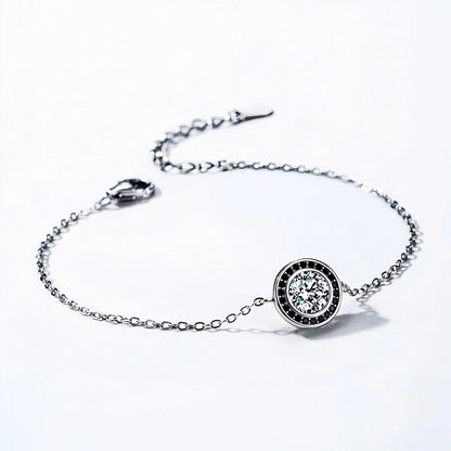 Black & White Zircon Halo Bracelet