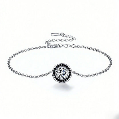 Black & White Zircon Halo Bracelet
