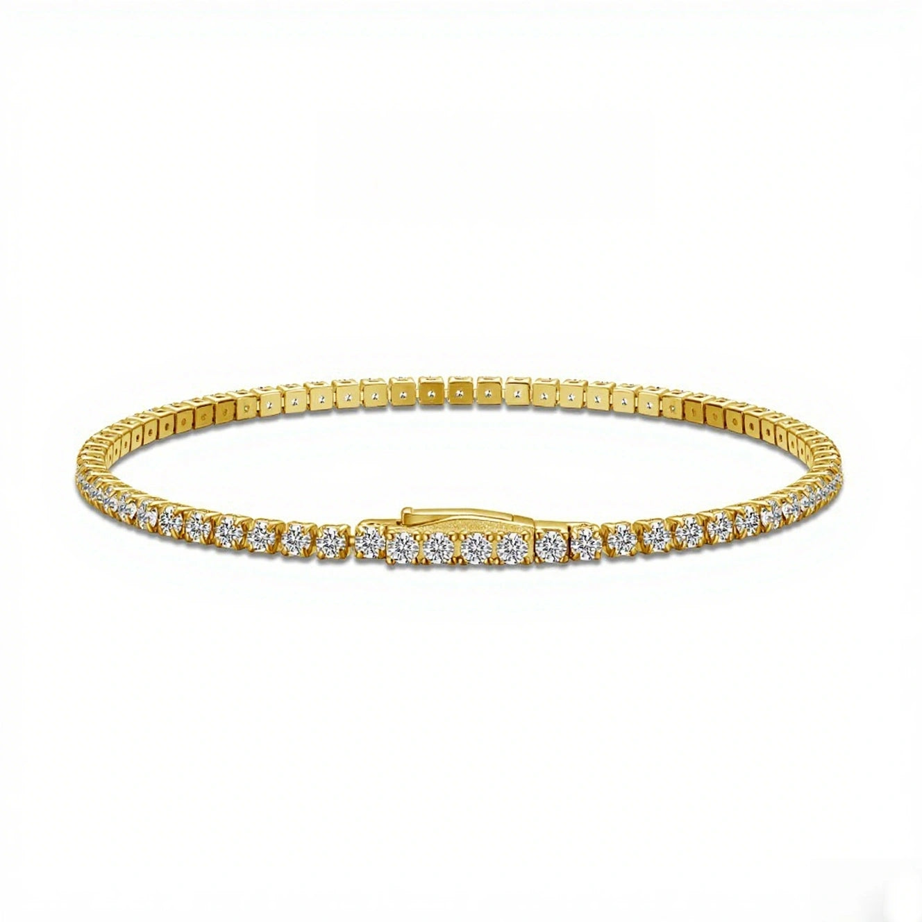 2.5MM 18K Gold Tennis Bracelet