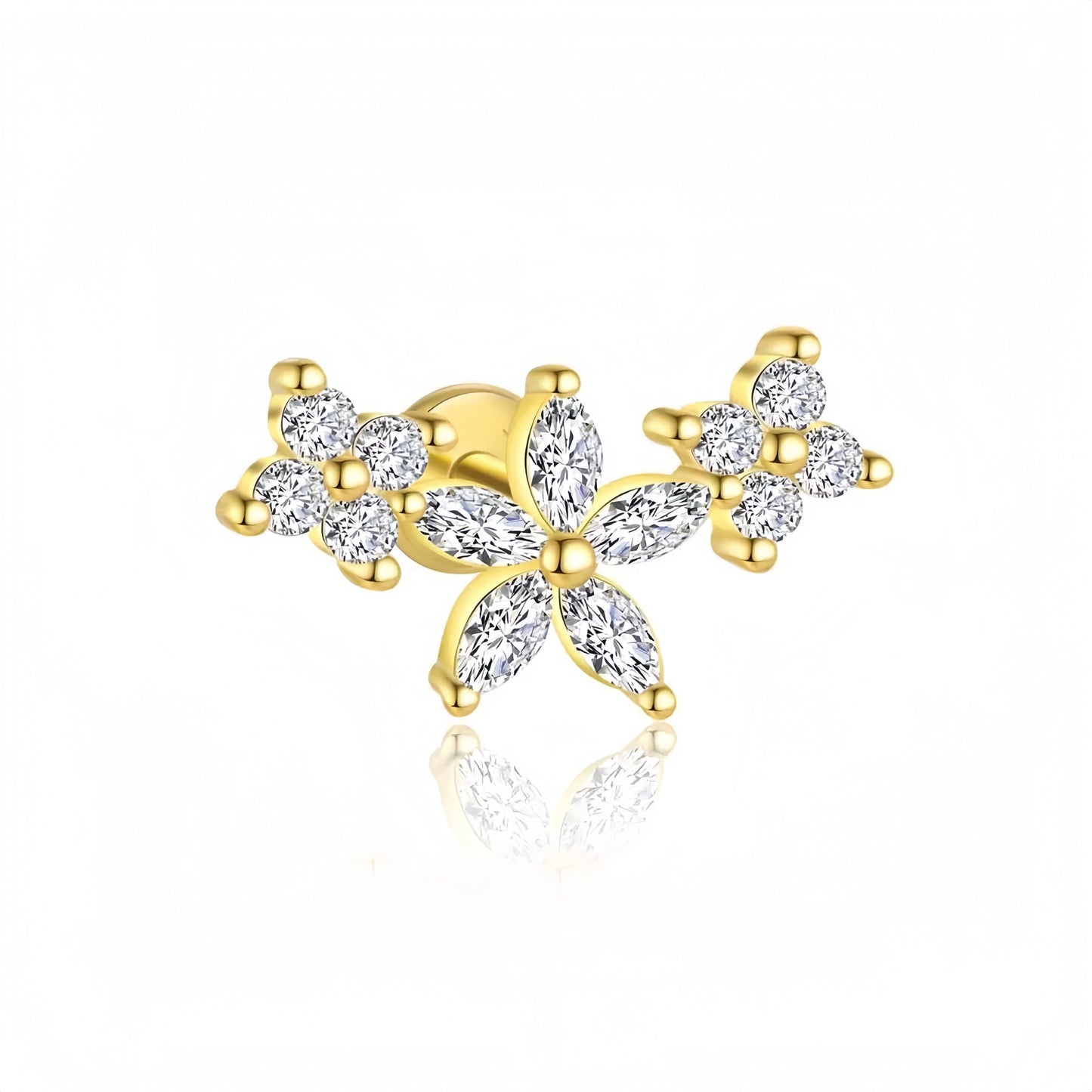Eternal Blossom Ear Stack Set 18K Gold Earrings
