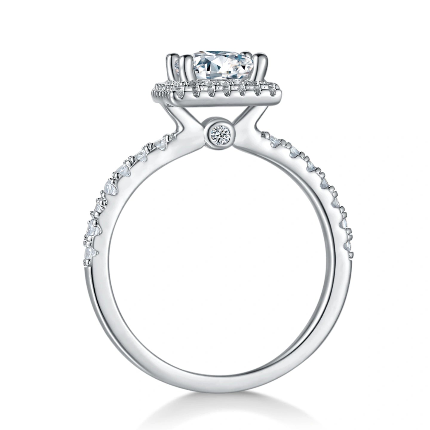 Harmonious Heart – 1CT Square Moissanite Halo Ring