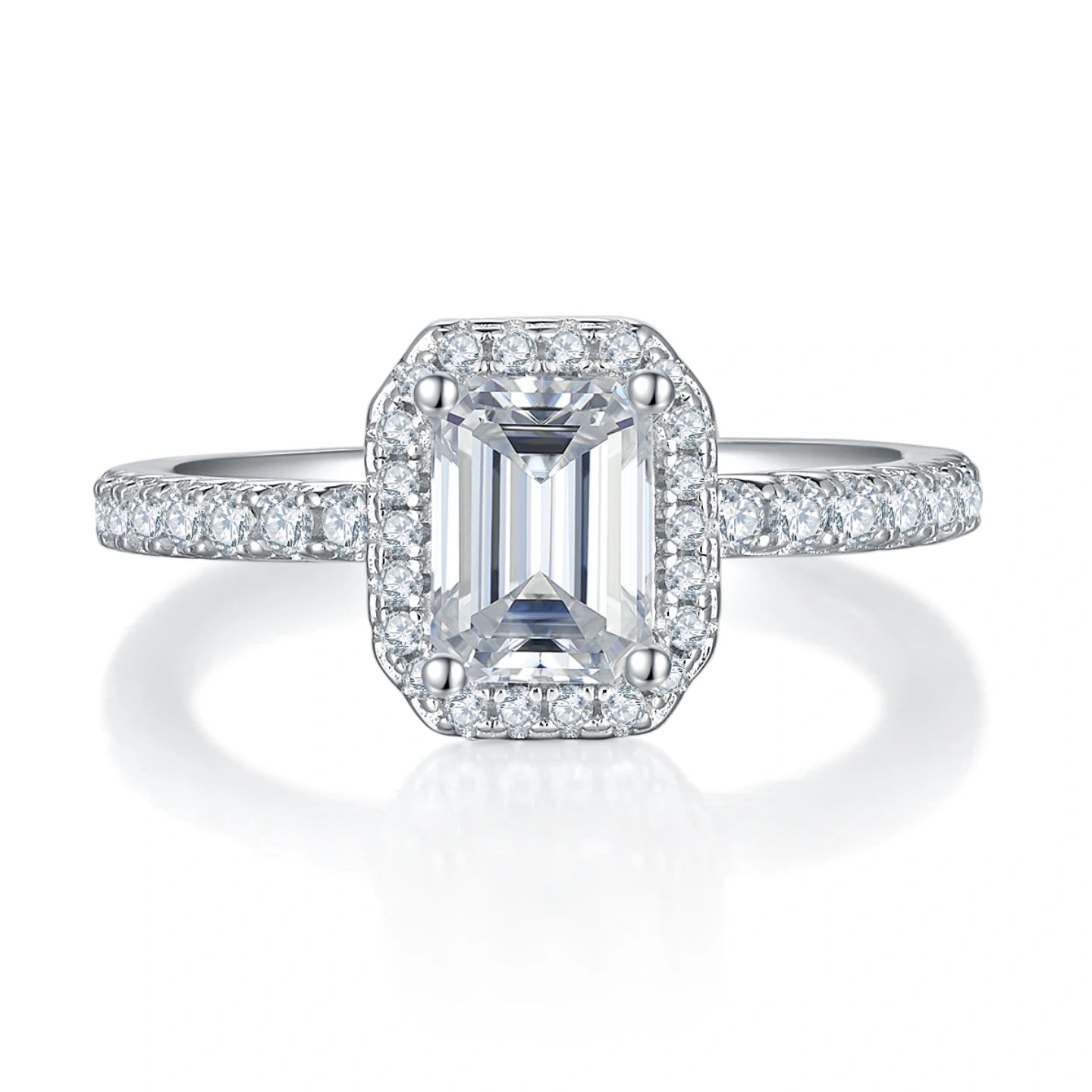 Guided Journey – 1CT Emerald Moissanite Halo Ring