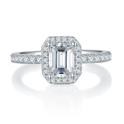 Guided Journey – 1CT Emerald Moissanite Halo Ring