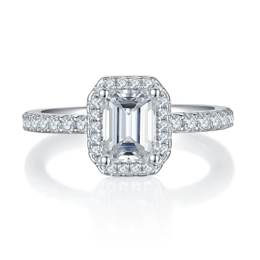 Guided Journey – 1CT Emerald Moissanite Halo Ring