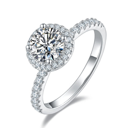 Infinite Glow – 1CT Round Moissanite Halo Ring