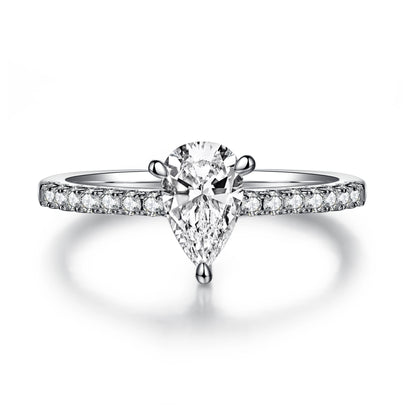New Beginnings – 1CT Pear Moissanite Solitaire Ring