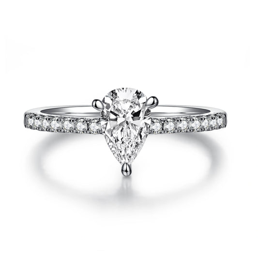 New Beginnings – 1CT Pear Moissanite Solitaire Ring