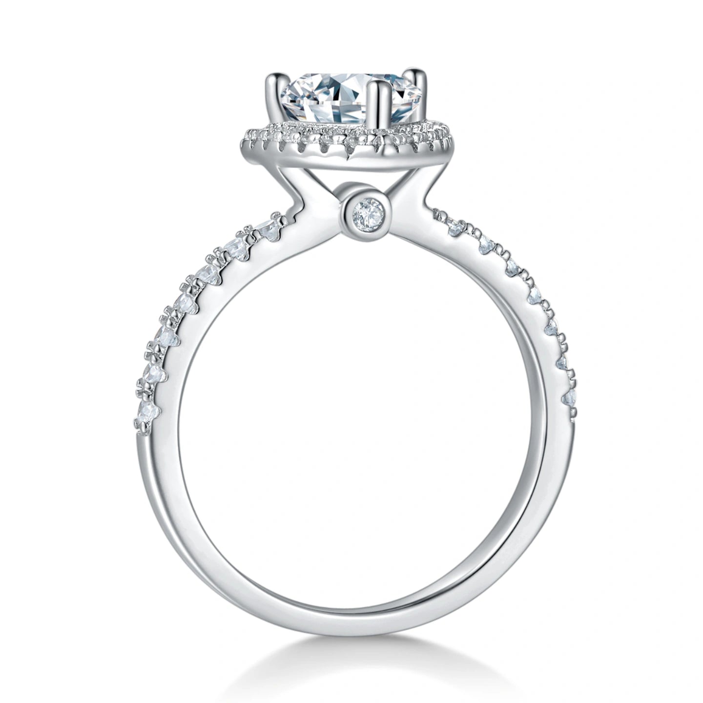 Triumph in Light – 1CT Trillion Moissanite Halo Ring