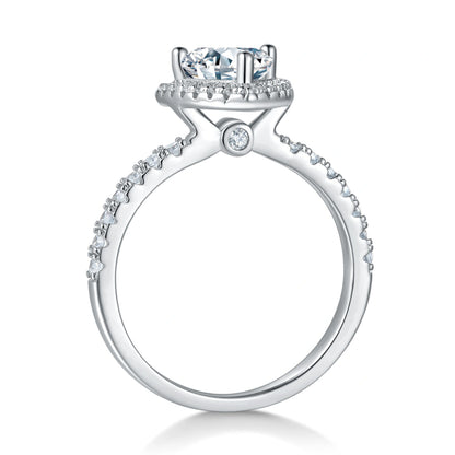 Triumph in Light – 1CT Trillion Moissanite Halo Ring