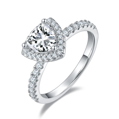 Triumph in Light – 1CT Trillion Moissanite Halo Ring