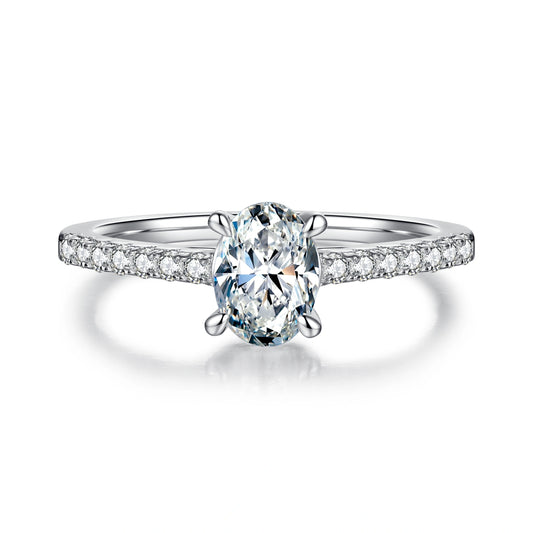 Eternal Grace – 1CT Oval Moissanite Solitaire Ring