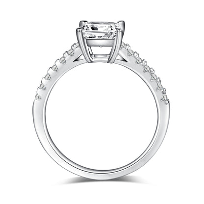 Aligned Hearts – 1CT Square Moissanite Solitaire Ring