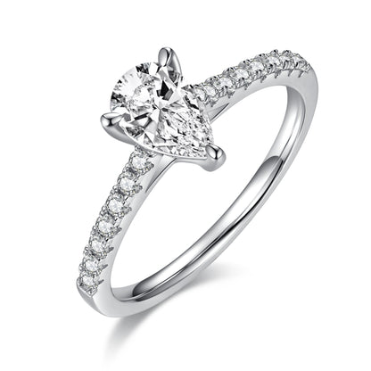 New Beginnings – 1CT Pear Moissanite Solitaire Ring
