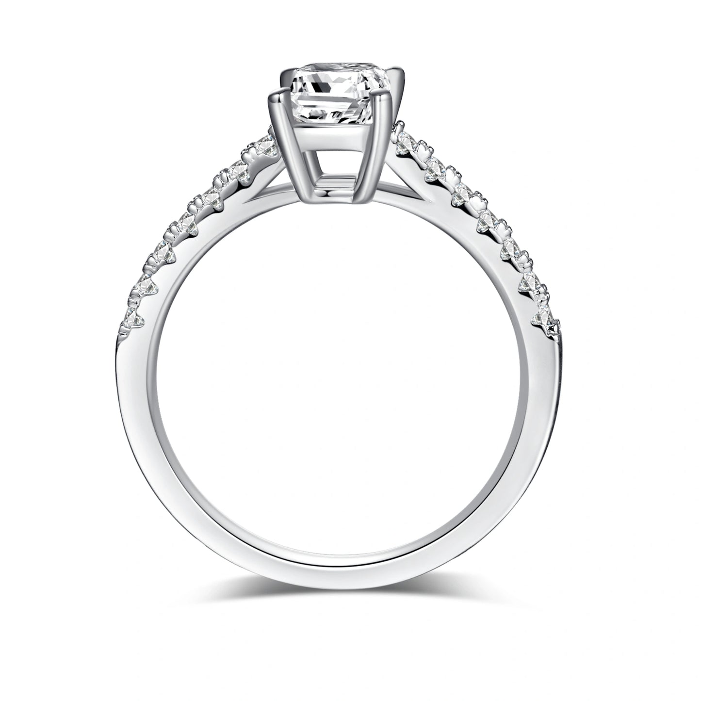 True Path – 1CT Emerald Moissanite Solitaire Ring