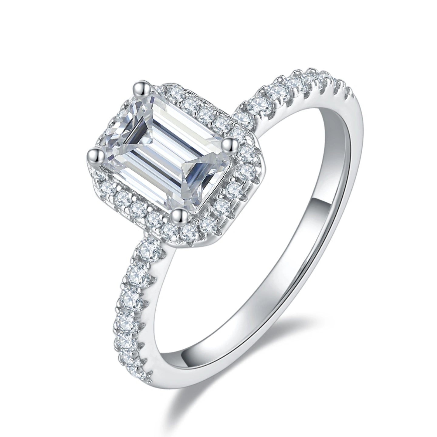 Guided Journey – 1CT Emerald Moissanite Halo Ring