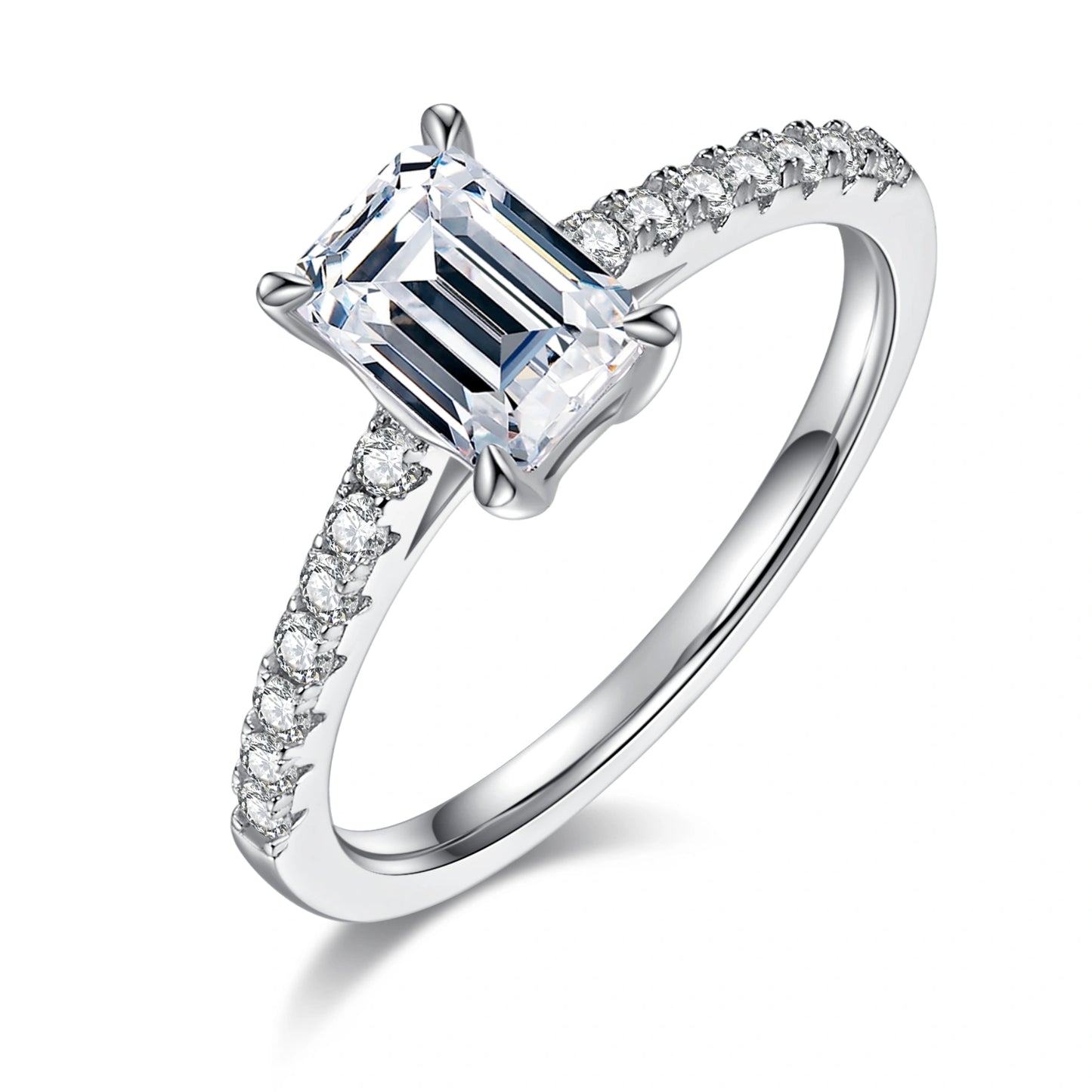 True Path – 1CT Emerald Moissanite Solitaire Ring