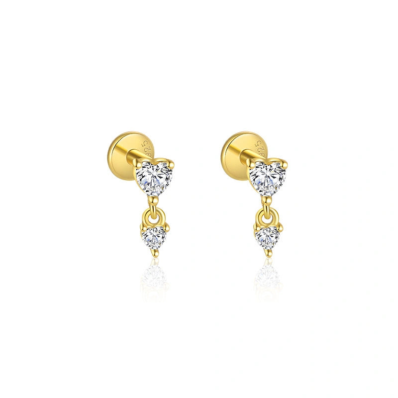 Golden Serenade Ear Stack 18K Gold Stud Earrings