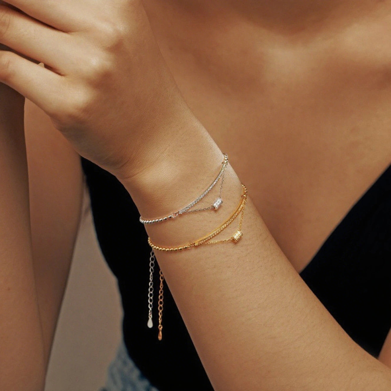 Geometric Bar Beaded Bracelet