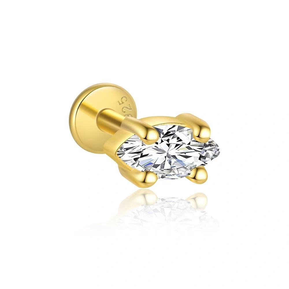 Golden Serenade Ear Stack 18K Gold Stud Earrings