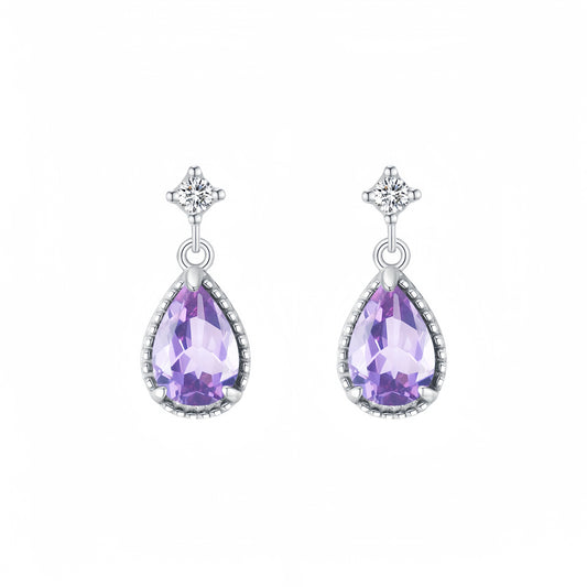 Twilight Violet Sterling Silver Drop Earrings