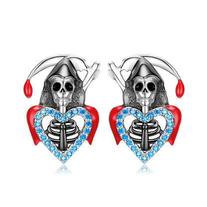 Eternal Love: Skull & Heart Earrings