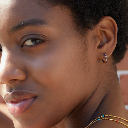 Enamel Twist Hoop Earrings