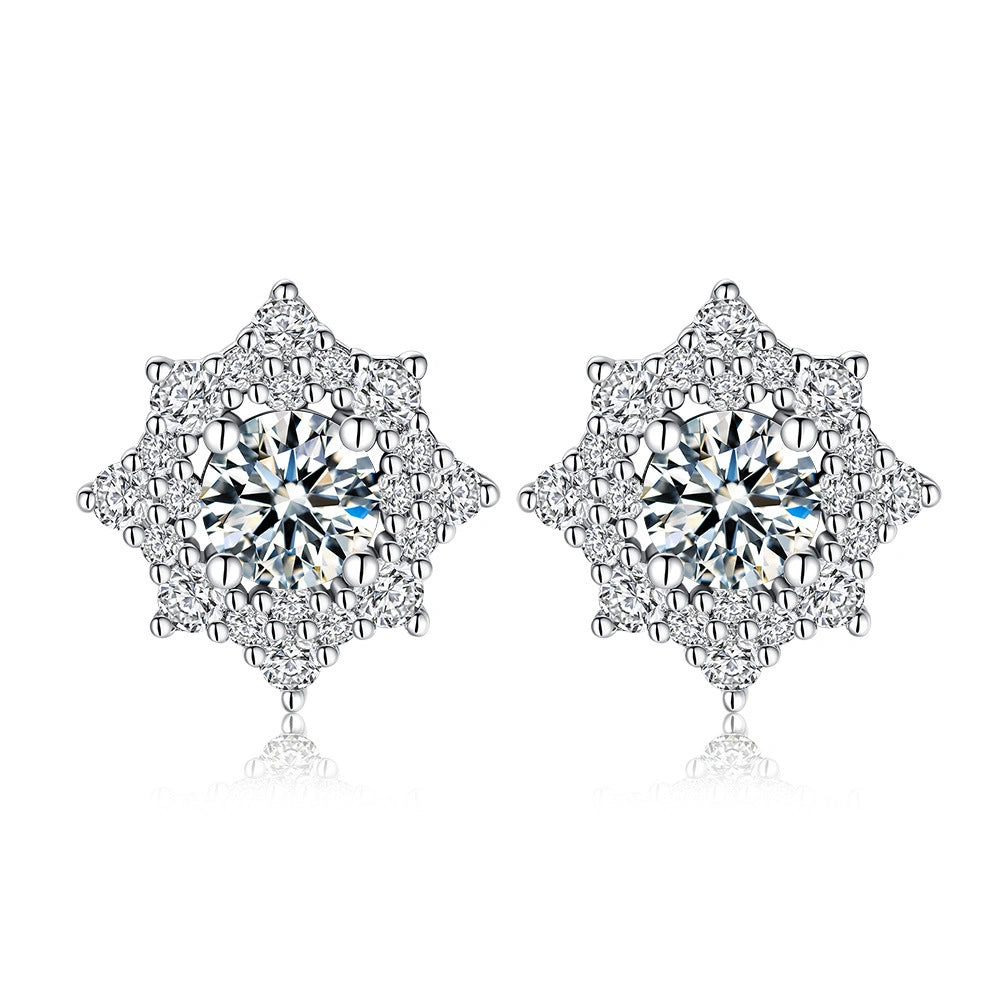 Eternal Sparkle Sterling Silver Moissanite Stud Earrings