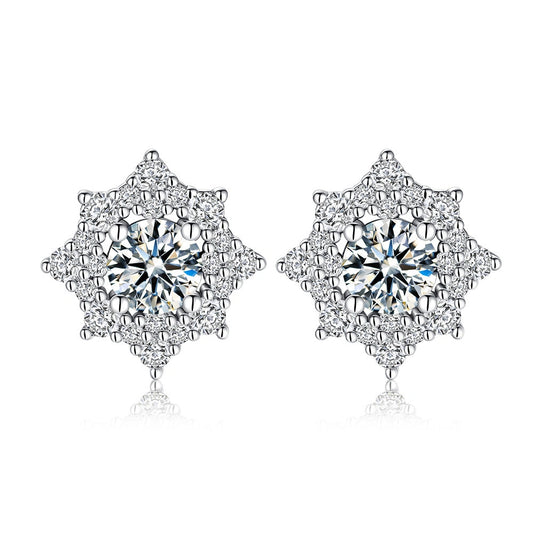 Eternal Sparkle Sterling Silver Moissanite Stud Earrings