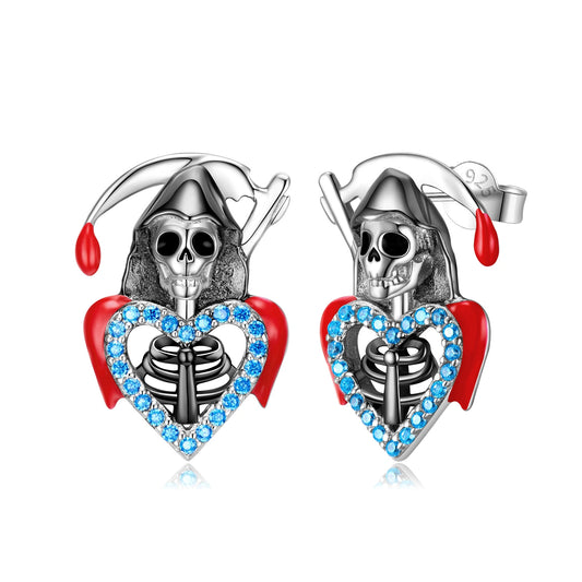 Eternal Love: Skull & Heart Earrings
