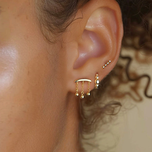 Ear Stack Set 18K Gold Earrings